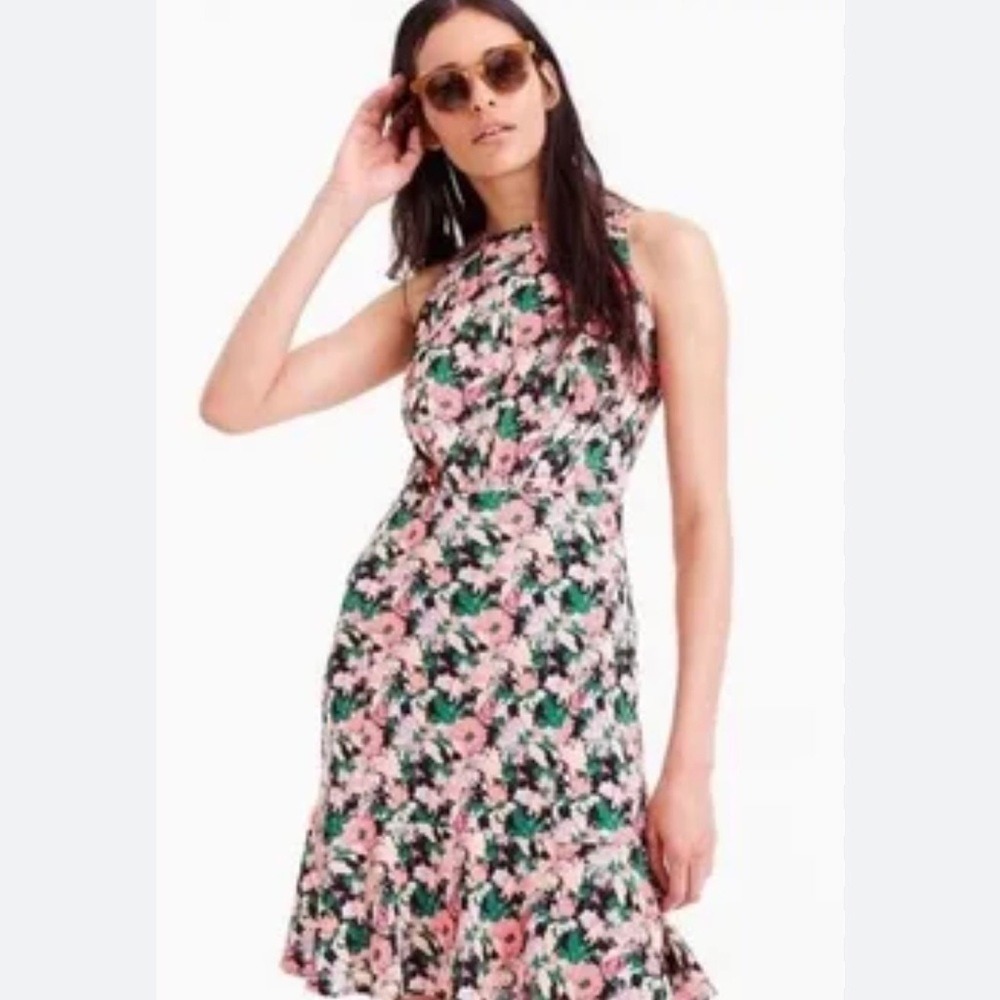 J Crew Mercantile Neon Floral Sleeveless Dress Pink Purple 2